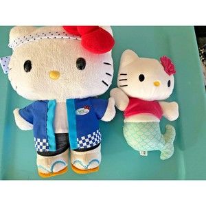 Hello Kitty plush lot of 2 stuffed dolls animals Mermaid & Japanese AFC Cute